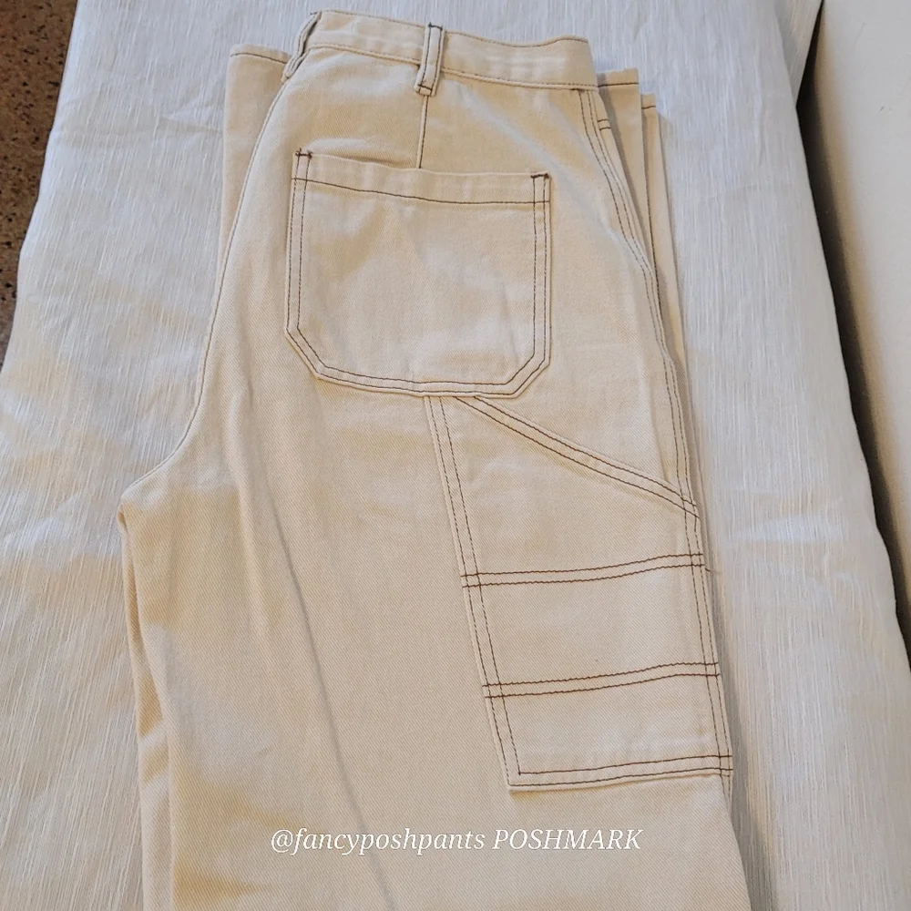 PACSUN carpenter pants size approx 29 color bone contrast thread detail - Picture 8 of 15